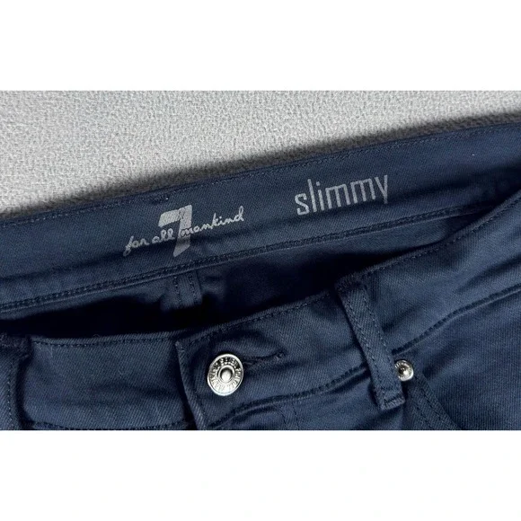 7 For All Mankind Pants Mens 34x32 Blue Slimmy Stretch Quiet Luxury Minimalist - Picture 8 of 11